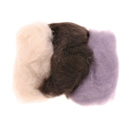 Schafwolle 3x10g schwarz-weiss 100% natur