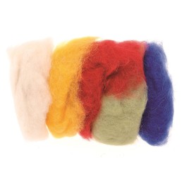 Schafwolle 5x10g mix 100% natur