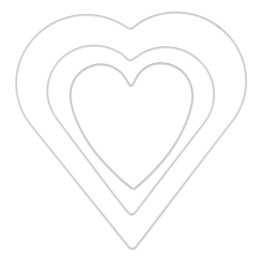 Metal heart, set of 3pcs white 15 / 20 / 28 cm