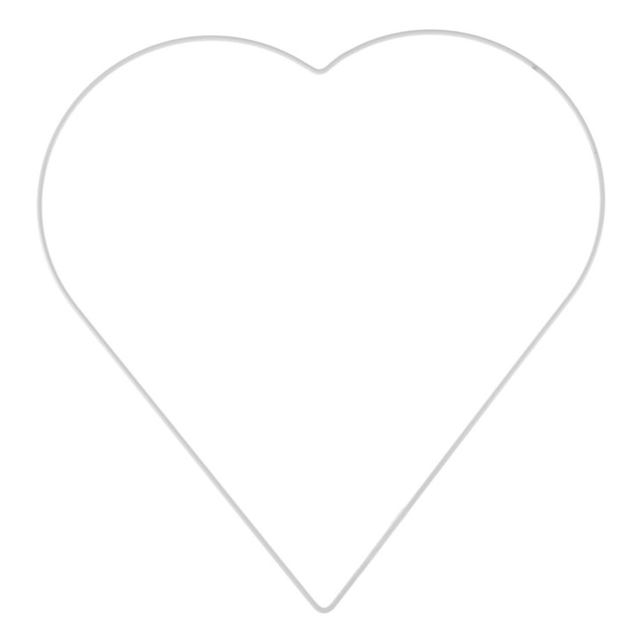 Coeur en métal blanc 28 cm