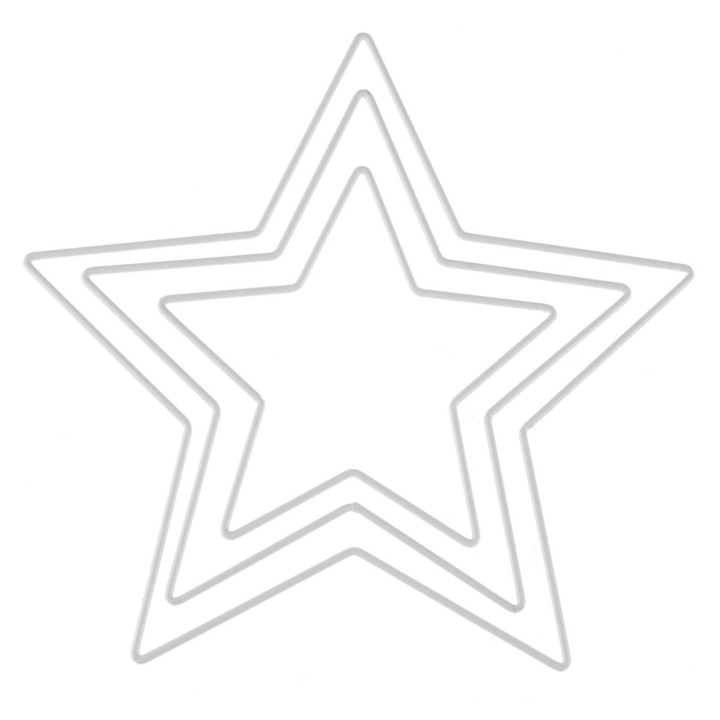 Etoiles en métal, set de 3pcs blanc 15 / 20 / 25cm
