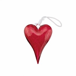 Metallherz, rot, mit Hänger 6,7x10x1,7cm