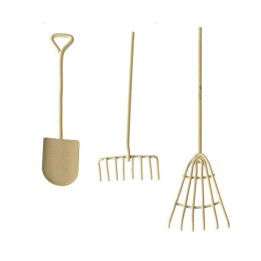 Mini-Gardening Werkzeug-Set 3-tlg creme L:12cm