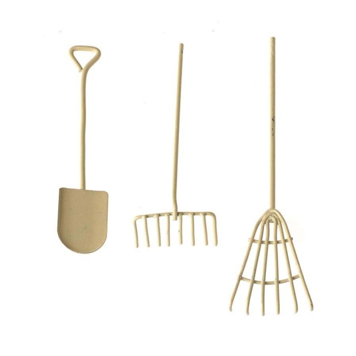 Mini-Gardening Werkzeug-Set 3-tlg creme L:12cm