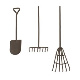 Mini-Gardening Werkzeug-Set 3-tlg rost L: 12cm