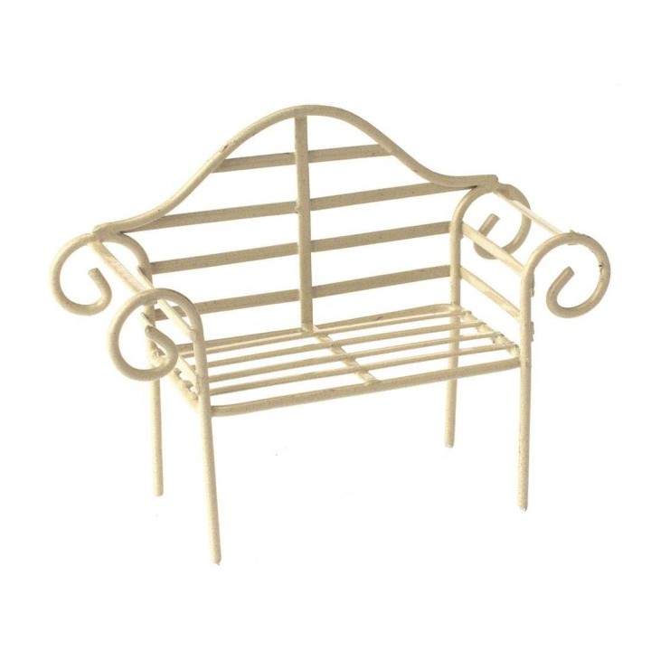 Mini-Gardening Gartenbank  creme 10x4x8,5cm