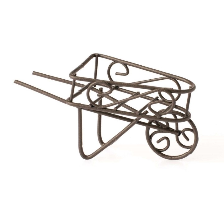Mini-Gardening wheelbarrow rust 8x3,5x4cm