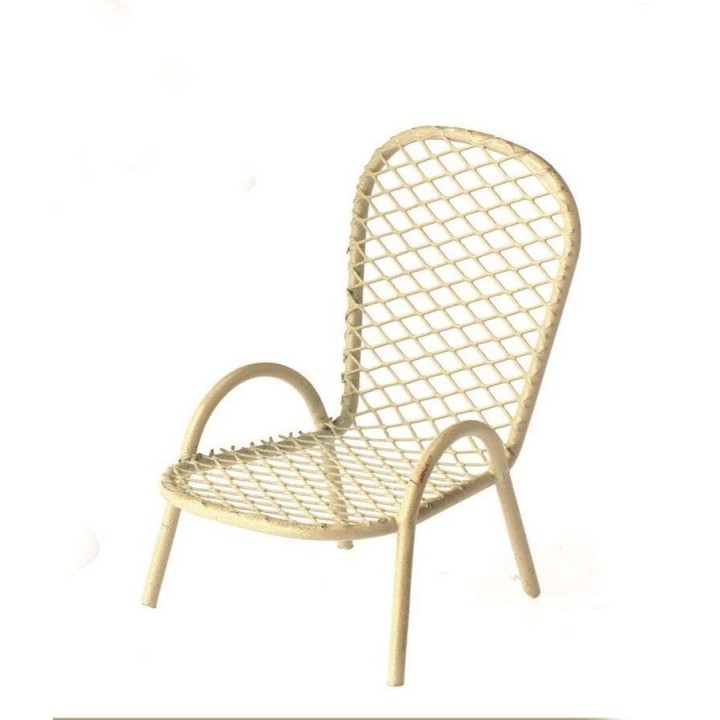 Mini-Gardening Gartensessel creme 6x5x3,5cm