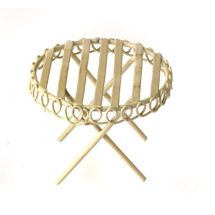 Mini-Gardening Tisch creme H 4,5cm, D 5,5cm