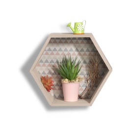 Cadre en bois design hexagonal, 3pcs 35x30,5x10/30x26x10/24x21x10cm