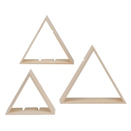 Design-Rahmen Holz dreieck 3 Stück 32x28x10/29x25x10/25x21x10cm