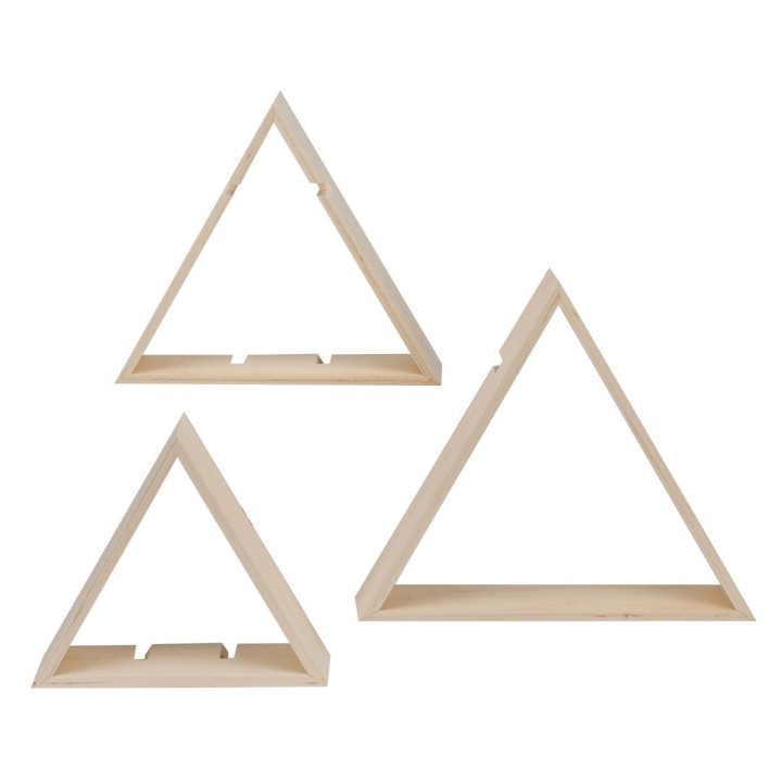 Design-Rahmen Holz dreieck 3 Stück 32x28x10/29x25x10/25x21x10cm