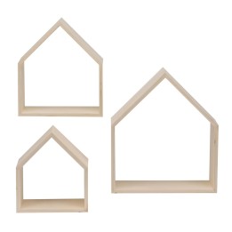 Design-Rahmen Holz Häuser 3 Stück 26x30x10cm/25x25x10/17,5x20x10