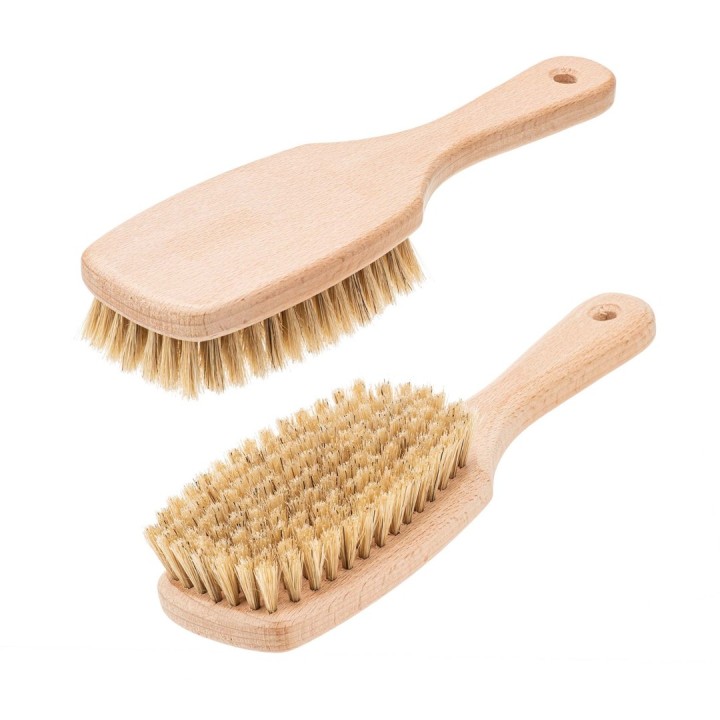 Massage brush with handle 220x65mm,natural bristle,handm