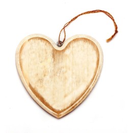 Herz aus Holz 15x14x1,5cm weiss