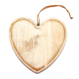 Herz aus Holz 20x19x1,5cm weiss