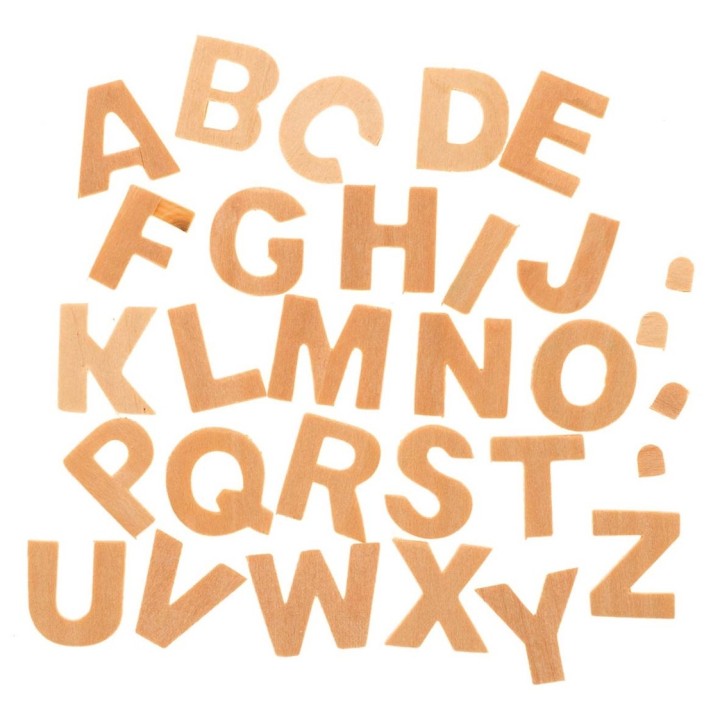 Lettres en bois 25mm 26pcs