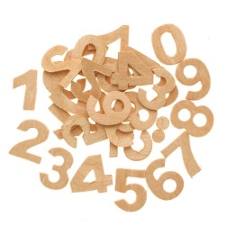 Chiffres en bois 30pcs 25mm