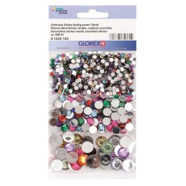 Pierres déco. couleurs assort. rond env. 600 pcs