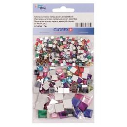Schmuck-Steine farbig assortiert quadratisch ca. 450 Stück