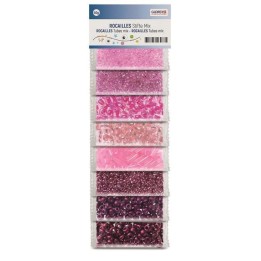 Rocailles/Stifte Mix, Rosatöne 8 Farben, 40g