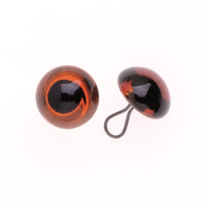 Augen Glas/Oese braun 6mm, 50 Stück