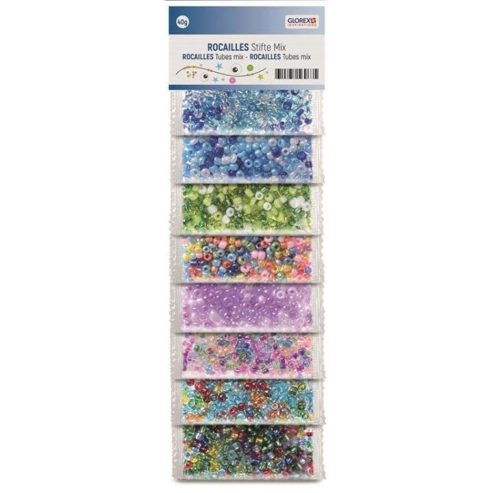Rocailles/Stifte Mix, Bunt 8 Farben, 40g