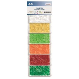 Pailletten, 6mm, 6 Farben, 30g bunt, matt