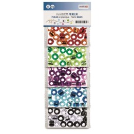 Kunststoff Perlen Silbereinzug 6x9mm, 5-fach sortiert, 35g