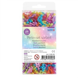 Perlenset Buchstaben sortiert Satte-Töne, ca. 200 Stück