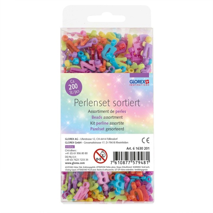 Beads assortment letters mat colours, app. 200pcs