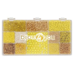 Perlen-Set, 170g gelb/orange