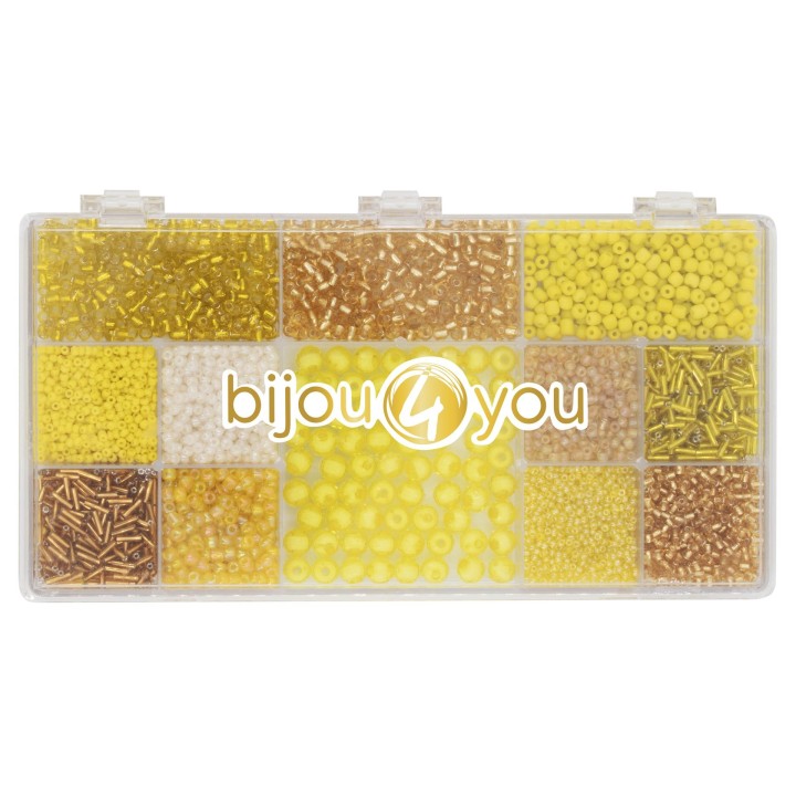 Perlen-Set, 170g gelb/orange