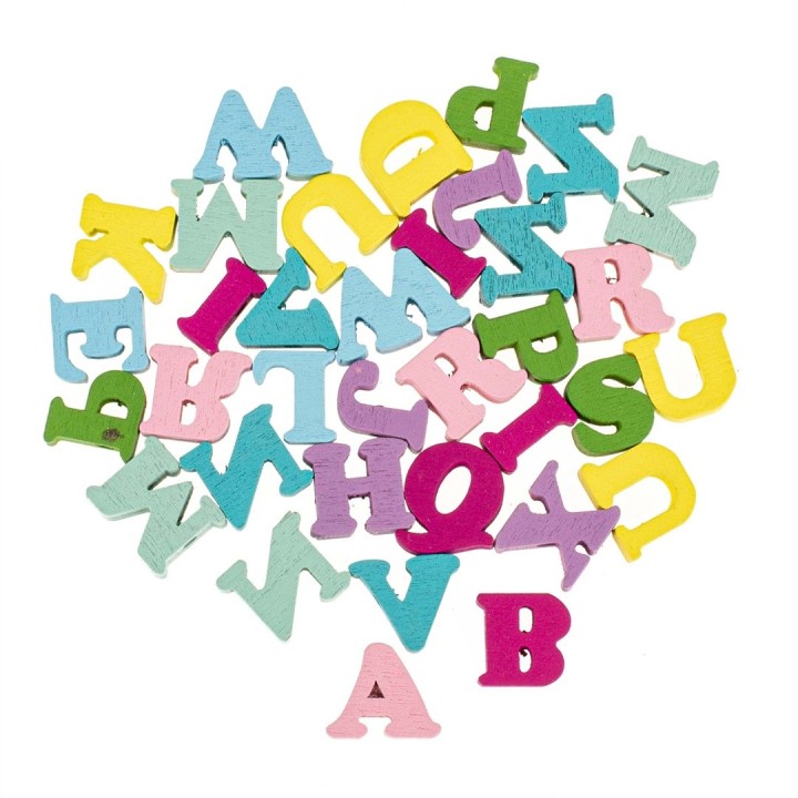 Perles en bois ABC assortis 40pcs
