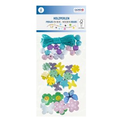 Perles en bois papillon assortis avec ficelle