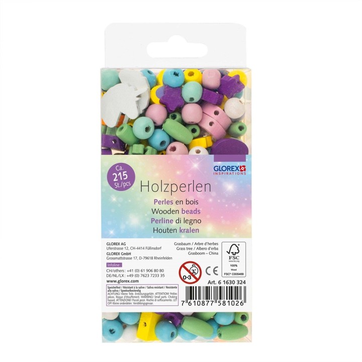Perles en bois licorne assortis avec ficelle