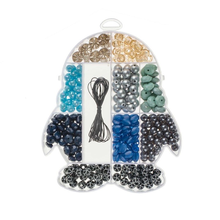 Perlen-Schmuckset 395 Stück Pinguin mit Kordeln-3m