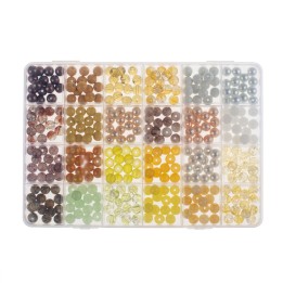 Glasperlen-Schmuckset weiss/gelb sortiert