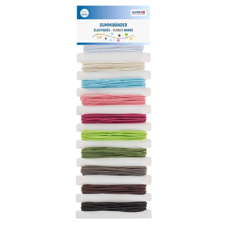 Gummibänder-Set 10 Farben 10x3,5m
