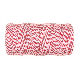Baumwollkordel rot/weiß 2mm 100m  80% Baumwolle/20% Polyester