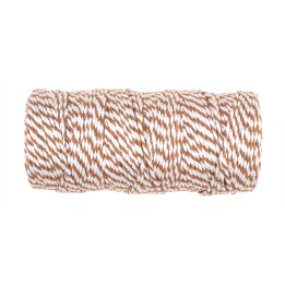 Baumwollkordel braun/weiß 2mm 100m  80% Baumwolle/20% Polyester