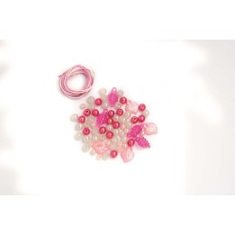 Perlen-Set weiß-rosa-pink