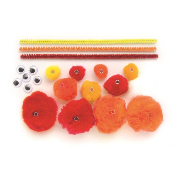 Bastelset Basic 56-teilig rot mix 100% Acryl