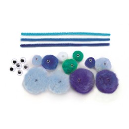 Bastelset Basic 56-teilig blau mix 100% Acryl