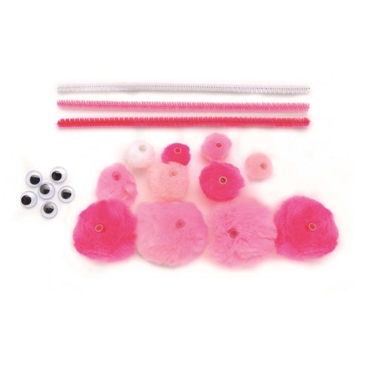 Bastelset Basic 56-teilig rosa mix 100% Acryl