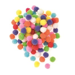 Pompons-Mix, bunt, 1cm 120 Stück