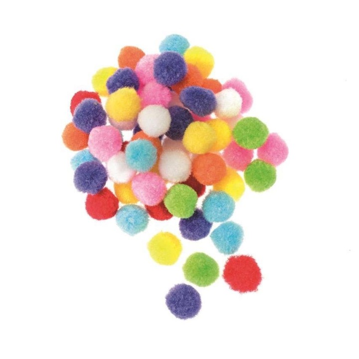 Pompons-Mix, bunt, 1,5cm 60 Stück