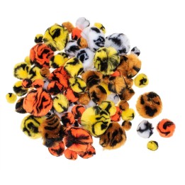 Pompon mix, Tieroptik 100 Stück 15-30mm