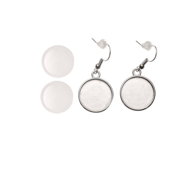 Ear pendants round silver color Ø18mm