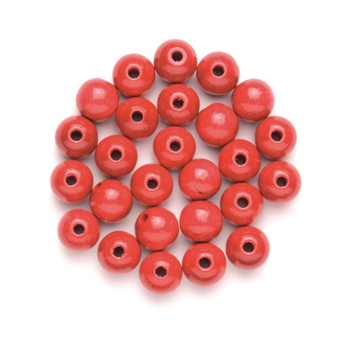 Perles bois 4mm 155pcs rouge FSC